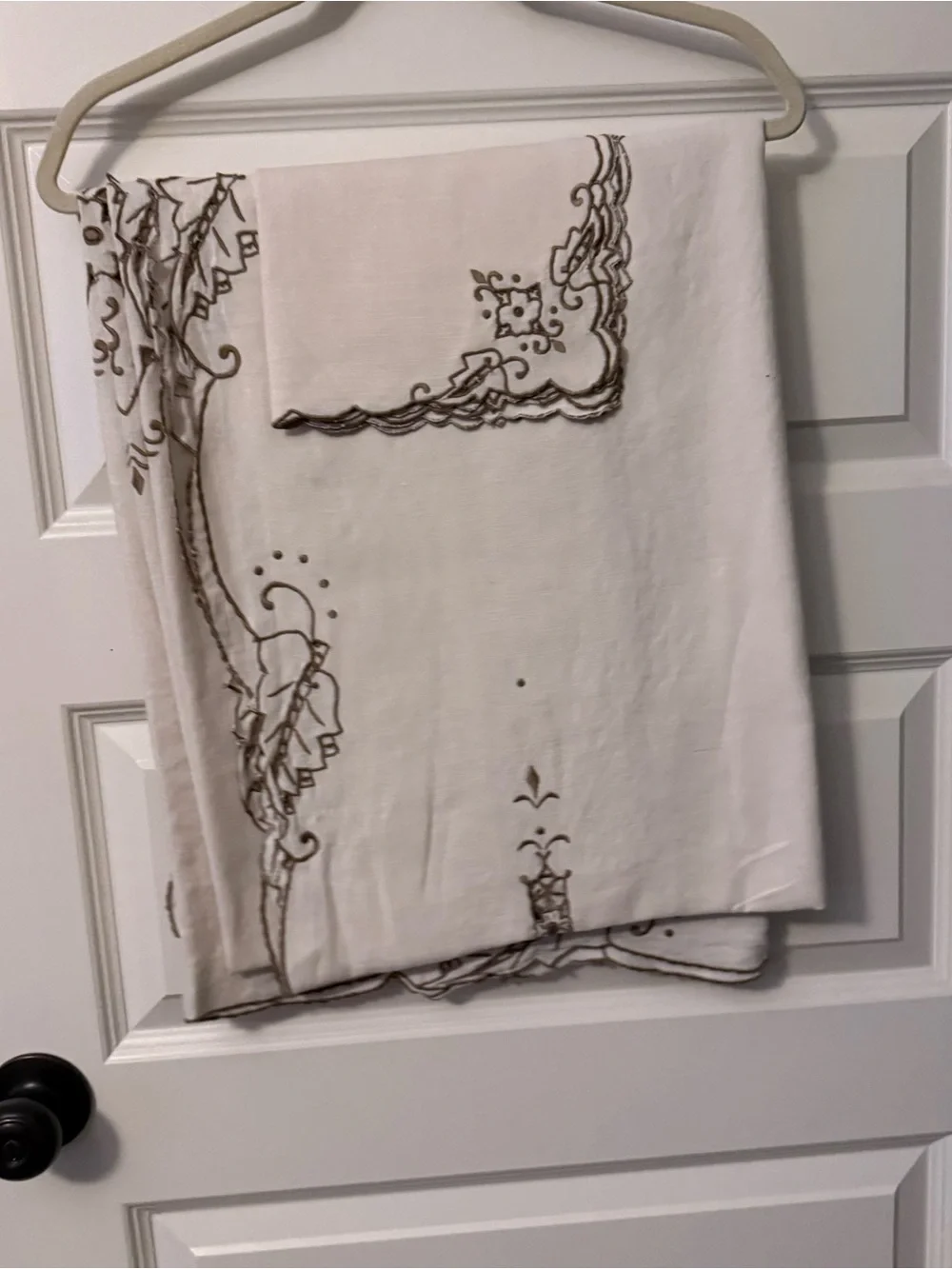 Women’s Cream Skirt with Brown Embroidered Detail